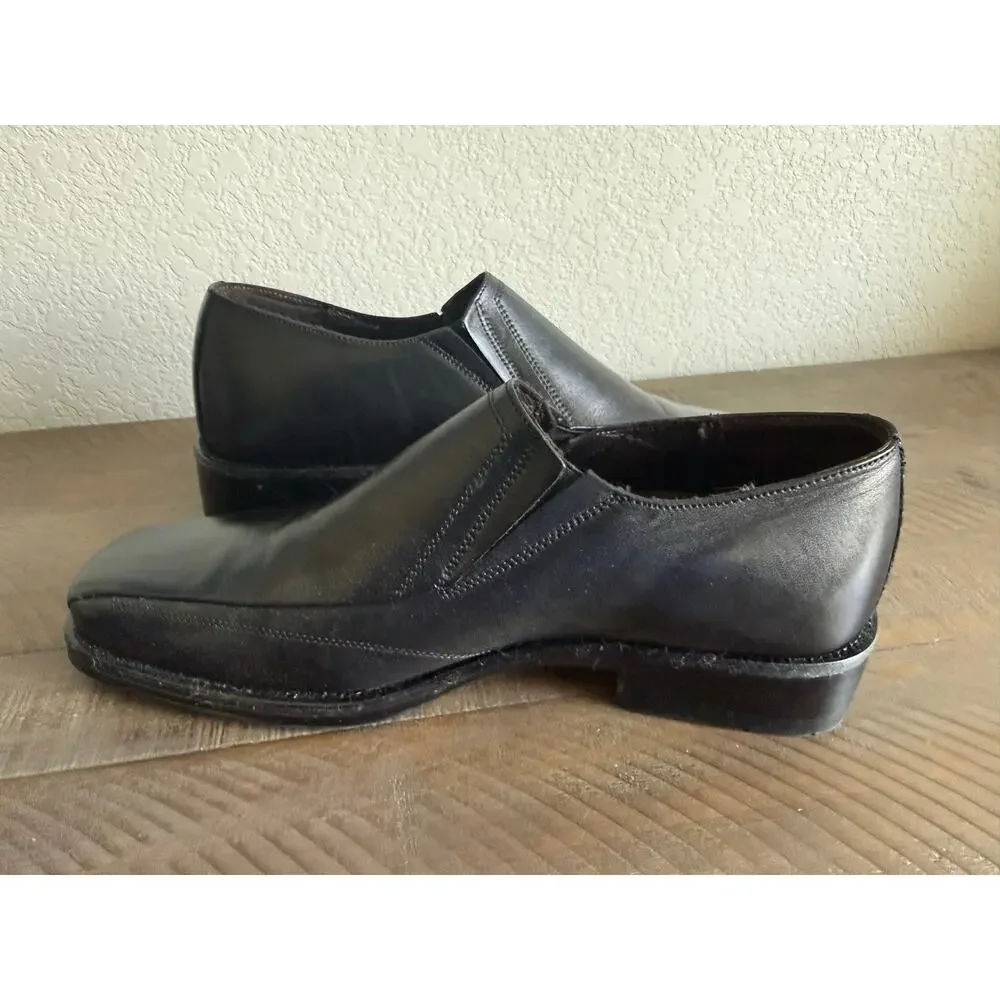 Johnston & Murphy Black Leather Slip-On Dress Shoes Men Size 8.5 Wedding Formal
